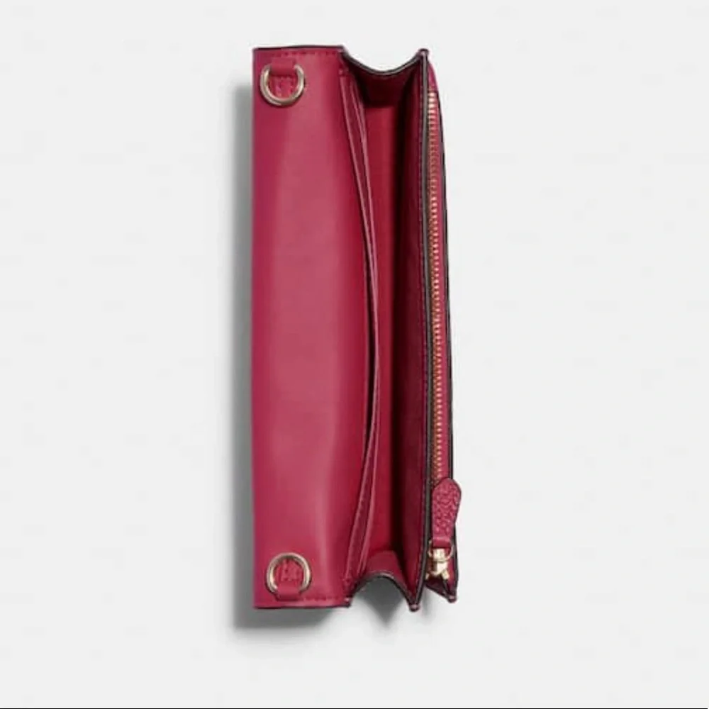 COACH Anna Foldover Clutch Crossbody With Chain